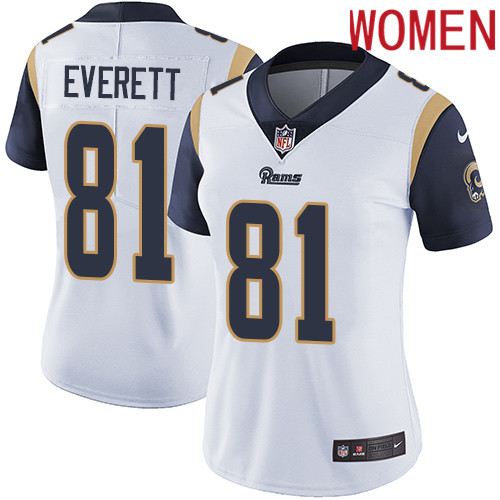 2019 Women Los Angeles Rams 81 Everett white Nike Vapor Untouchable Limited NFL Jersey